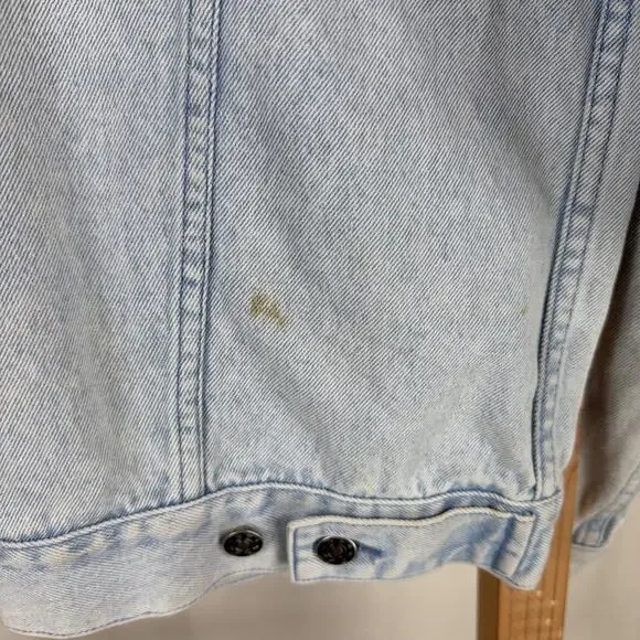 Vintage 90's Today News Denim Sliver Button Adjustable Waist Jacket #1242 SZ MED - Picture 5 of 7